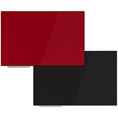 Farbige Magnettafel aus Glas - rahmenlos mit abgerundeten Ecken - unsichtbare Montage - Glastafel aus Sicherheitsglas - Rot 120x150 cm Cover