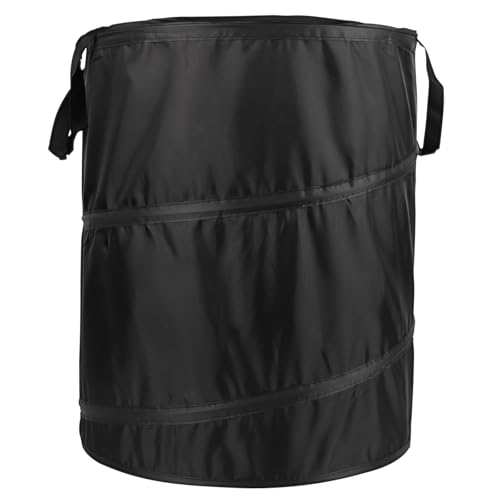 Sac à déchets de jardin, en tissu Oxford, pliable, résistant, avec poignées, pour déchets de jardin, réutilisable, noir, 90 l