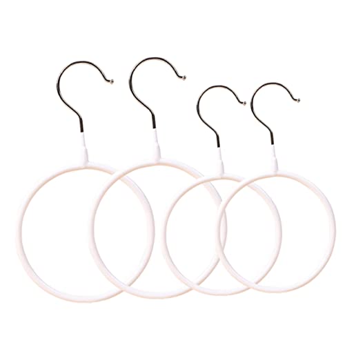 Levemolo 4pcs Scarf Organizer Metal Ring Hanger for Closet Lightweight Scarf Display Rack for Shawls Ties and Belts Space Saving Accessory Storage