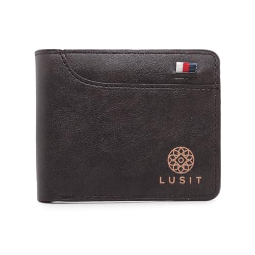 Carteira masculina Lusit Couro Minimalista modelo fino (Coffe)