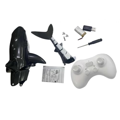 Chosertory Barco Teledirigido RC con Forma de Tiburón para Usar en, Negro