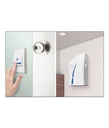 Eis Wireless Doorbell Kit Over 100 Feet Range 32 Rings Door Bell Chime LED Flash Cordless Wireless Calling Remote Door Bell for Home Shop Office Multi Design 2
