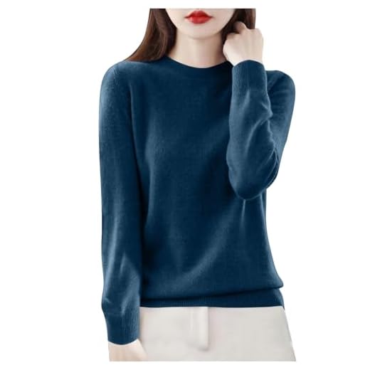 Pull Femme Chic Chaud Pas Cher Couleur Unie Col Rond Hauts Manche Longue Pulls en Tricot Pull Femme Hiver Chaud Chic et élégant Laine et Cashmere Haut Tops Leger Sweater Basique Vetement Solde