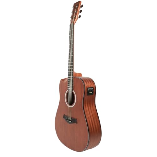 Image of Kadence SH03L-C Slowhand 41 inch Electro Acoustic Guitar | Left Handed | Built-in Pickup + 2 Band EQ | Comes with Bag, Capo, Strings, Cable, Picks | Includes Learning Course | Brown