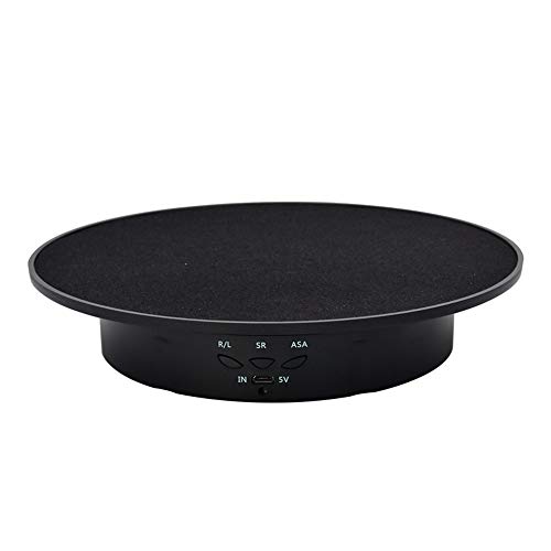 Platine tournante électrique 360° USB noire avec plateau rotatif pour photo de 8 kg