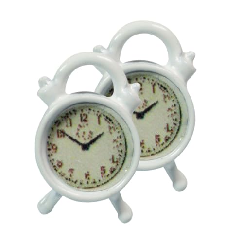 LIOOBO Vintage Mini Alarm Clock 2pcs Small Model Clocks Enhance Boys and Girls' Imagination