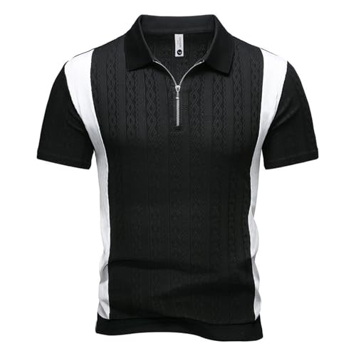 Polo de golf respirant homme avec fermeture éclair pour éviter la chaleur en été
