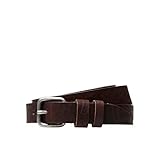 Color liso Jack & Jones Jacnarrow Belt Ltn Vegetable Tan-Cinturón, Brown Stone, 80 cm para Hombre
