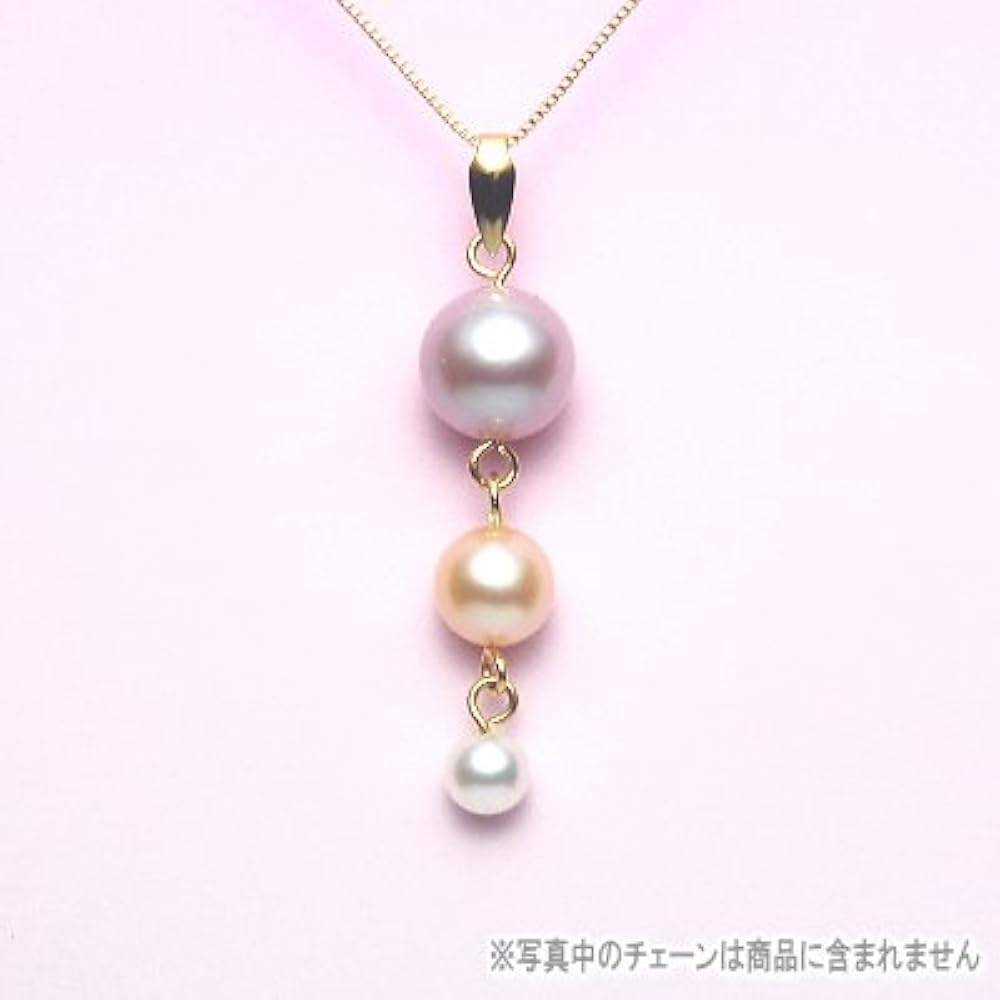 Amazon.co.jp: K18YG淡水真珠スリーパールペンダントトップ（3色