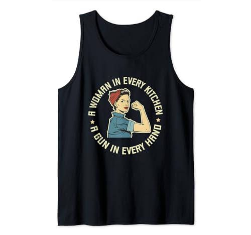 A Woman In Every Kitchen A Gun In Every Hand Funny Men Women Canotta