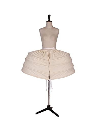 MYAYD Women's Double side Petticoat Pannier Hoop Crinoline Cotton Oval Flat Pannier for Rococo Victorian Prom Evening Dress White2