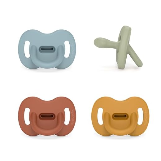 Suavinex, Confezione da 4 Ciucci Tutti in Silicone, per Bambini 0/6 Mesi, con Tettarella Simmetrica SX Pro, Morbido e Flessibile, Ideale per Dormire. Verde, Orange Sunset, Azzurro, Mango