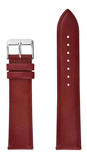 Preisvergleich Produktbild DETOMASO rotes Uhrenarmband aus Leder mit silberner Dornschließe, 22mm