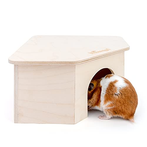 Niteangel Hamster House w/ Climbing Ladder for Hamsters Gerbils Mice or Similar-Sized Pets (Triangle-Shaped Hamster Hut - for Syrian)