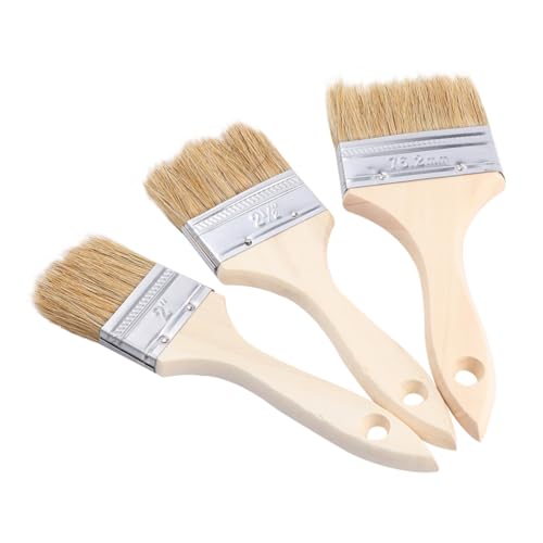 VERDANVERSE 9個 油絵用豚毛ブラシ 入り 木製ハンドル付き 多用途ペイント刷毛 耐熱バーベキューブラシ の創作や料理に