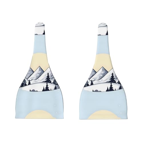 Baby Beanie White Snowy Mountains Knotted Hat - Soft, Warm, Comfortable, Headwear for Newborns, 0-6 Months3