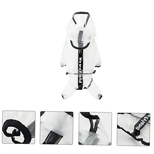 WOONEKY Hunderegenmantel mit Kapuze Reflektierend Strapazierfähiges Material Outdoor Regenbekleidung für Kleine Hunde (XL Rückenlänge 41,5cm