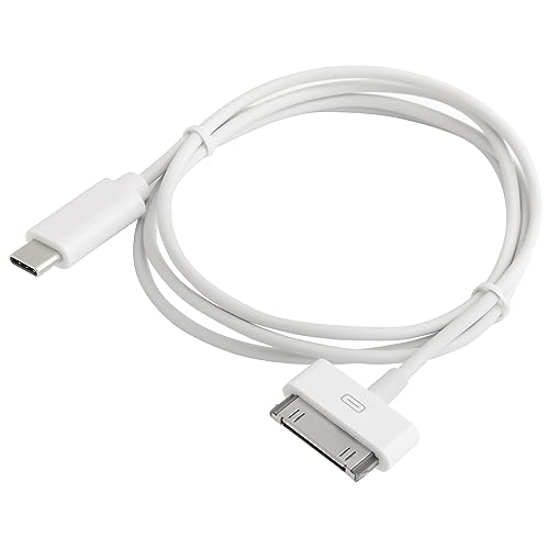 KabelDirekt 30-Pin to USB C Adapter Cable for iPhone 4S/4/3G/3/1, iPad 3/2/1, iPod 3 – 3ft – Male to Male, White (Next-Generation Data/Charging Cable from USB-C to Dock Connector)