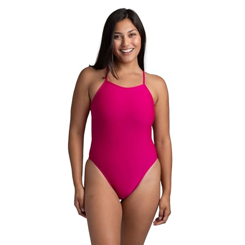 Image of JOLYN Jackson 4 Tie Back Women's Athletic One Piece Swimsuit for Competitive Swimming, Lifeguarding, Medium-Full Coverage