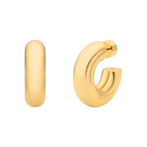 Michael Kors Women's 14K Gold-Plated Brass Tube Hoop Earrings - Main Image