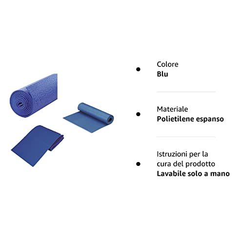 MATERASSINO cm 180x50x0,7, Colore Blu (Yoga)