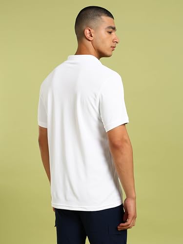 Image of TECHNOSPORT Men's Solid Slim Fit Polo Collar T-Shirt MATPIQ Half Sleeve Button Polyester for Gym Running Workout UPF50+ Anti Odour