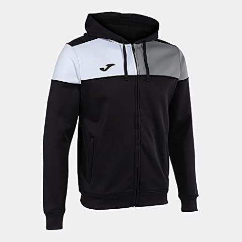 Chaqueta Joma con capucha crew v negro gris blanco Cover
