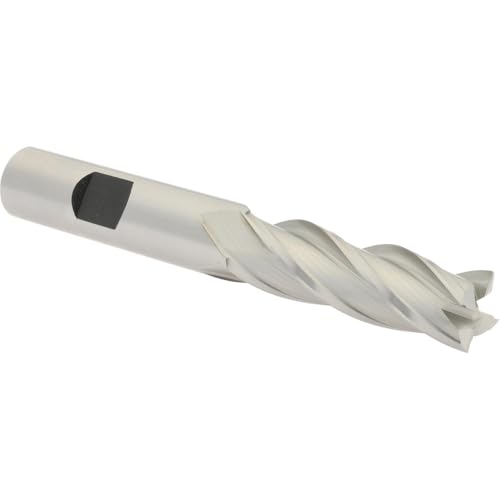 Hertel Cobalt Square End Mill, Bright/Uncoated Finish, 1/2" Cutting Diameter, 1/2" Shank Diameter, 1-5/8" LOC, 4 Flute, 3-5/8" OAL, 30° Helix, Single End