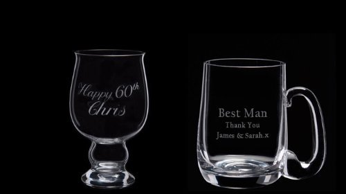Personalizable Dartington dorado Glitz par de copa de Gin & Tonic con cristales y dorado borde – añadir su propio mensaje