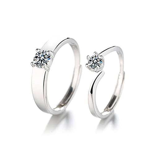 Bagues de couple en métal sterling cadeau idéal avec lettrage pour amoureux