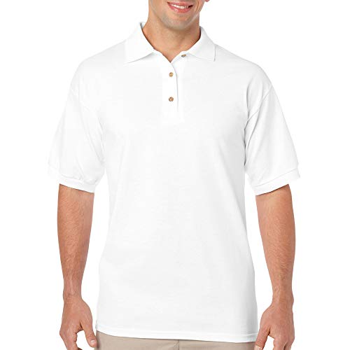 Polo Gildan para Hombre DryBlend Jersey Manga Corta Talla M Blanco miniatura 2