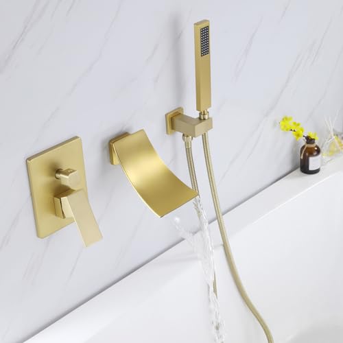 Robinet cascade laiton chaud froid encastré pour baignoire - 3