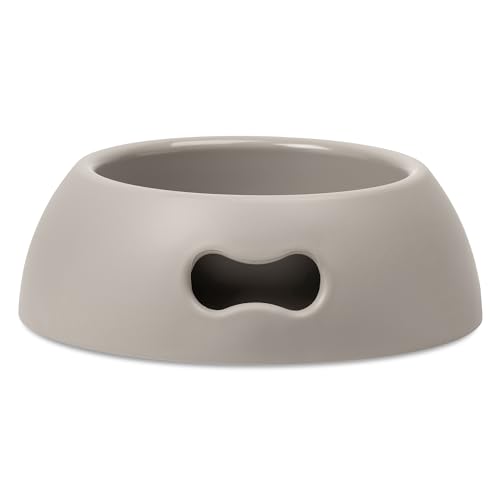 UNITED PETS Pappy Ciotola Grande per Cani, Eco-Friendly, di Design, Grigio Tortora, Capacità 2200ml, L, Ciotola per Cani di Taglia Grande