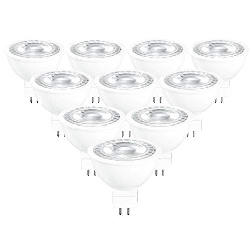 Authentic Crazy Deals MR16 LED Bulb 5000K Daylight 12V GU5.3 Bipin Base Non-Dimmable 50W Equivalent Halogen Bulbs 5W LED Replacement for Landscape Track Lighting 10-Pack