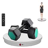 ByBoDi Drehbarer Drehteller für Fotografie, 23,6 Zoll großer, motorisierter elektrischer Drehteller mit Fernbedienung, Steuerung + 5 Farbhintergründe, für Produkte, Modellfotos oder Videos 52CM-White