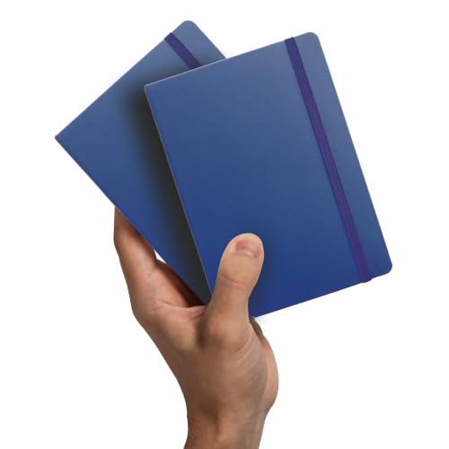 Image of Anupam Fluct A6 Ruled Journal | 160 Pages | 80gsm | Matte Finish PVC Cover Notebook | pH Neutral And Acid Free Paper | Matching Elastic Closure | Ruled Sheets Good For Journaling, Offices (Pack of 2, Blue)