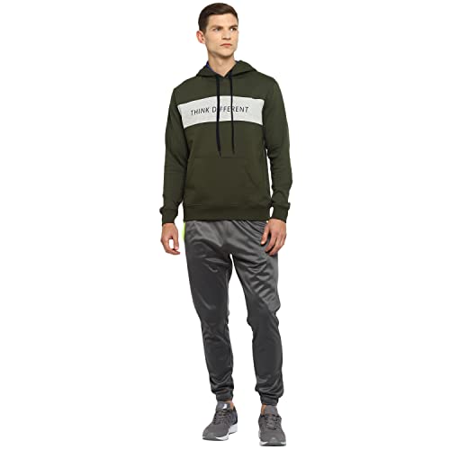 Image of OFF LIMITS Mens PCF Think Different Hoodie Olive|Grey Mel Hooded Sweatshirt-L