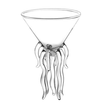 Image of Handcrafted Jellyfish Cocktail Glass | Premium Borosilicate Martini Glass | Artistic Drink Glass for Cocktails, Martini, Mocktails & Desserts | Unique Barware Gift (Jellyfish Glass)