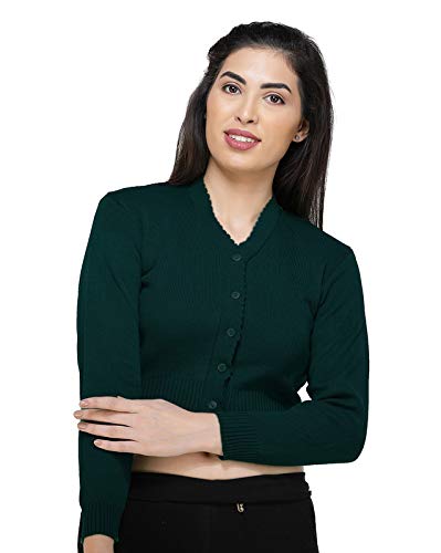 Image of Women Winter Wear V-Neck Full Sleeves Regular Fit Woollen Blouse