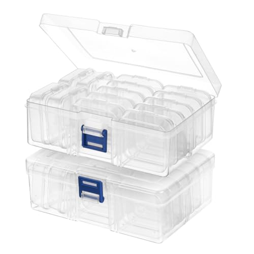 AUAUY 30PCS Caja Organizadora, Cajas Almacenaje Plastico Pequeñas con Tapa Cajitas Organizadoras, Recipientes de PláStico Transparente para Guardar Manualidades, Cuentas, Botones, Semillas y Joyas
