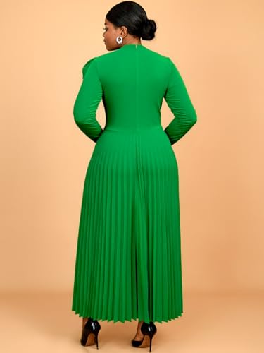 Image of AOMEI Casual Church Dresses for Women 2026 Summer Pleated Short Sleeve Round Neck Dragonfly Spring Maxi Dress
