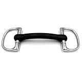 Equine Smile ES0238 Gebiss D-Ring D-Trense Stangengebiss mit Flexibel Gummi Stange Gebissstärke 20 mm (14.5 cm)
