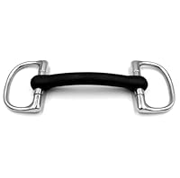 Equine Smile ES0238 Gebiss D-Ring D-Trense Stangengebiss mit Flexibel Gummi Stange Gebissstärke 20 mm (14.5 cm)