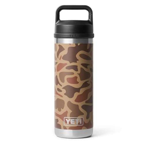 Image of YETI Rambler Bottle Chug, Vacuum Insulated Stainless Steel Bottle with Chug Cap, Wetlands Camo, 18 oz (532 ml)