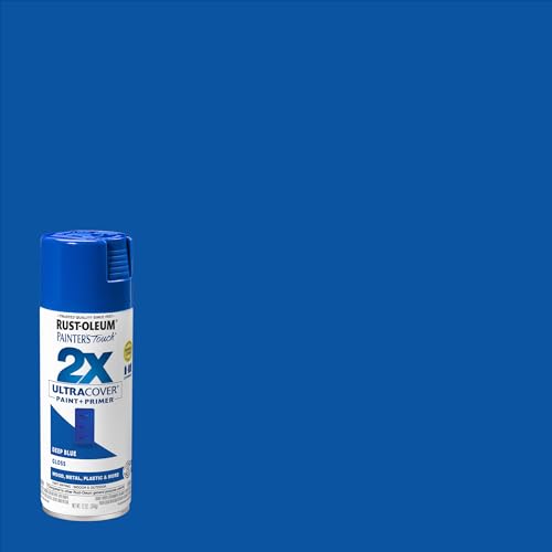 Image of Rust-Oleum Painter's Touch 2X Ultra Cover Spray Paint, Gloss Deep Blue | Indoor and Outdoor Surfaces (Metal, Wood, Plastic), Fast Dry, Durable, Sprays from Any Angle, Comfort Tip, Oil Based