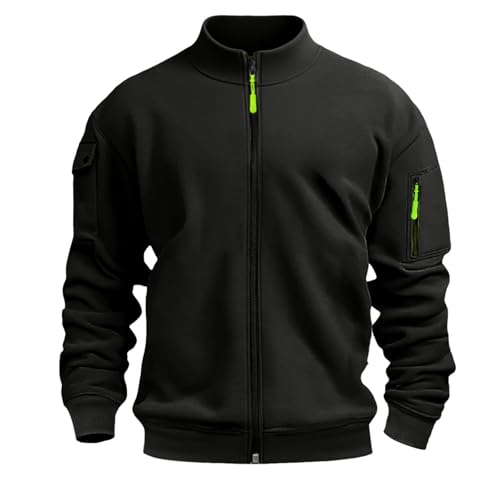 MJGkhiy Felpa con Zip Uomo Senza Cappuccio Invernale Casual Giacca