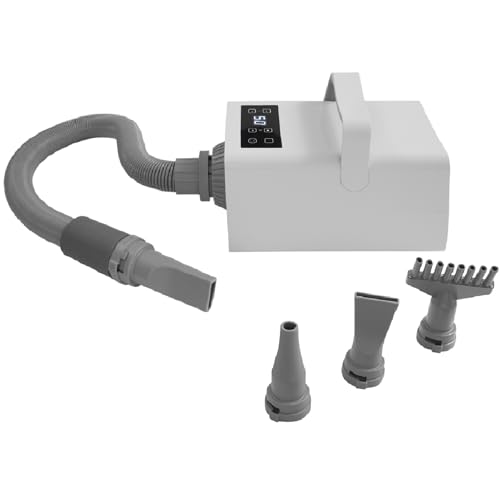 Ongniong Dog Dryer for Pet Grooming High Velocity Force Blower with 4 Nozzles 2200W Temperature Adjustable Pet Hair Dryer with 7 Speed Settings LCD Display Pet Grooming Dryer for Dogs Cats