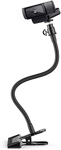 Amada Webcam Stand with Adjustable Flexible Gooseneck Arm, Sturdy Table Clip,360 Degree Rotation for Logitech C925e, C922x, C930e,C922,C930,C920,C615,Brio, 13.5 inch