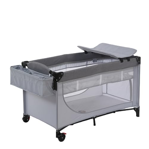 GDFStudio ARBR ベビーベッド 折りたたみ ベビーサークル おむつ替えテーブル付 お昼寝 収納 プレイヤード マットレス付 キャスター付き 多機能 軽量 出産祝い