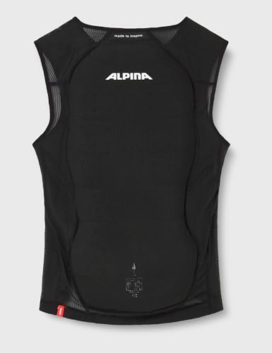 ALPINA PROSHIELD JUNIOR Vest - Flexibler, Atmungsaktiver & Individuell Einstellbarer Rückenprotektor Für Kinder, Black, 152